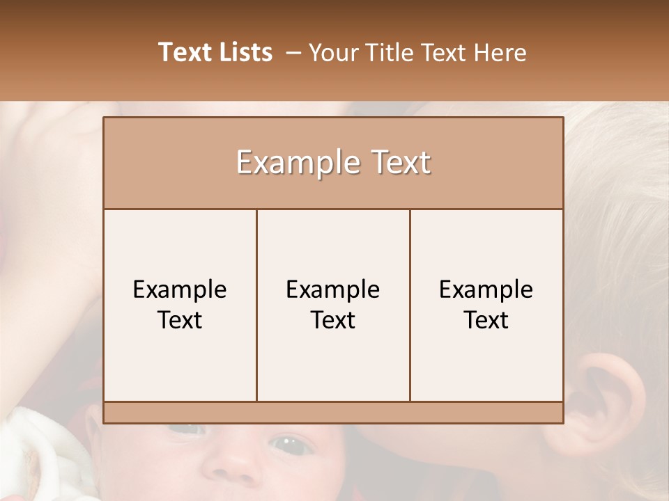 A Group Of Young Children Kissing Each Other PowerPoint Template