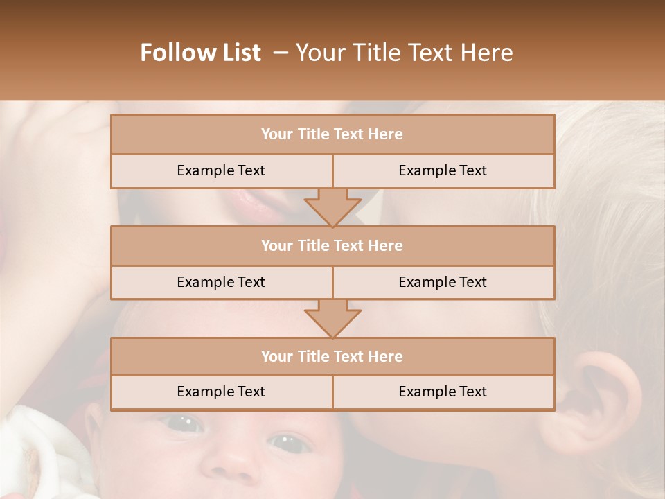 A Group Of Young Children Kissing Each Other PowerPoint Template