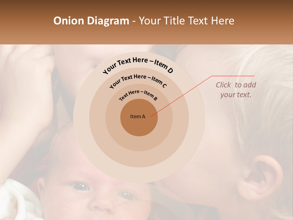 A Group Of Young Children Kissing Each Other PowerPoint Template