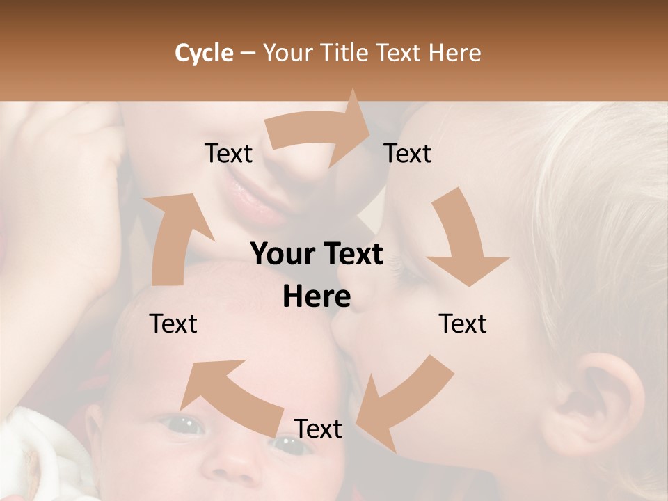 A Group Of Young Children Kissing Each Other PowerPoint Template