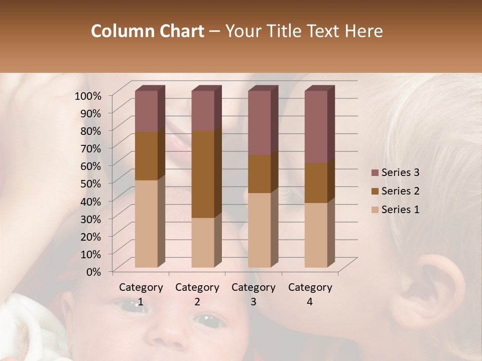 A Group Of Young Children Kissing Each Other PowerPoint Template