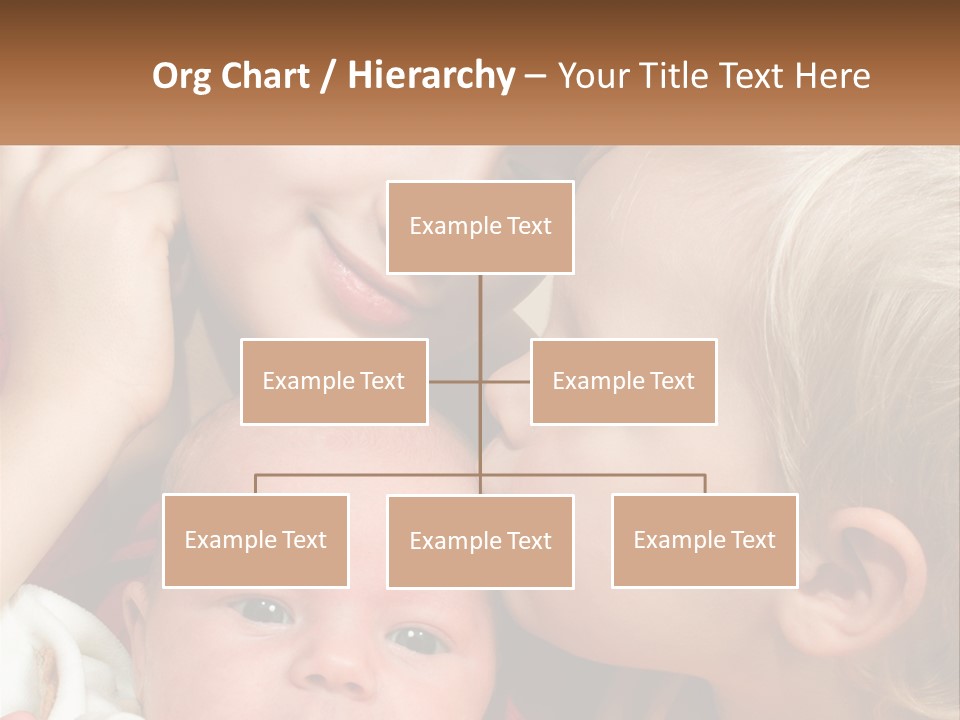 A Group Of Young Children Kissing Each Other PowerPoint Template