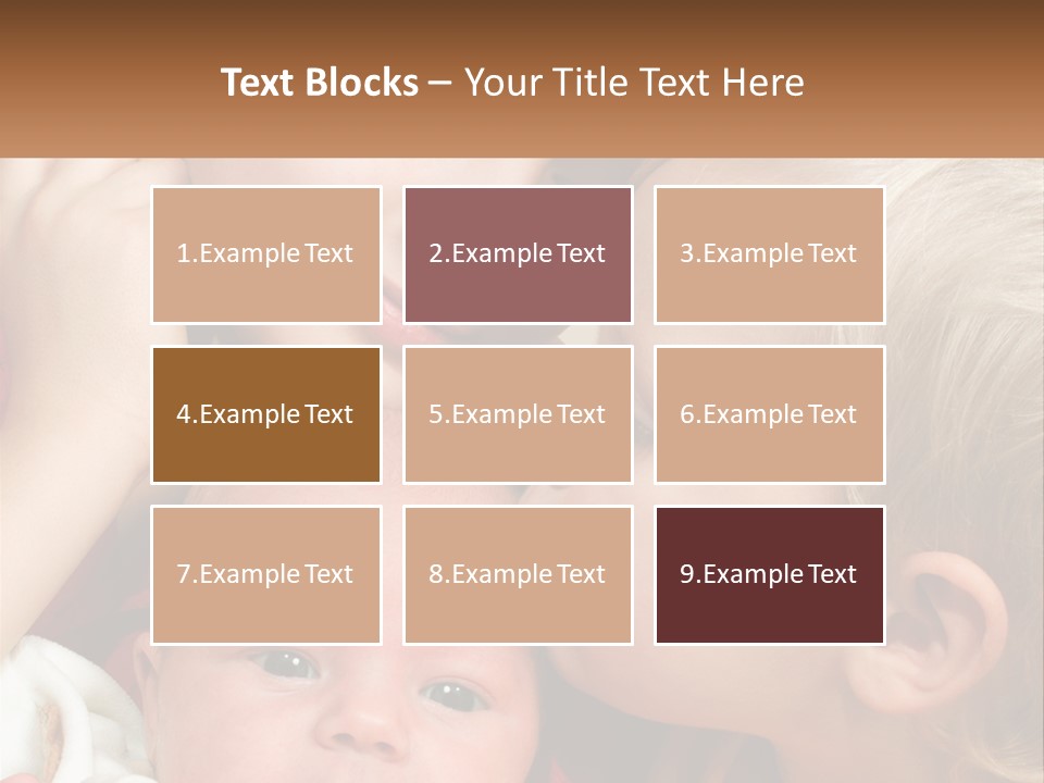 A Group Of Young Children Kissing Each Other PowerPoint Template