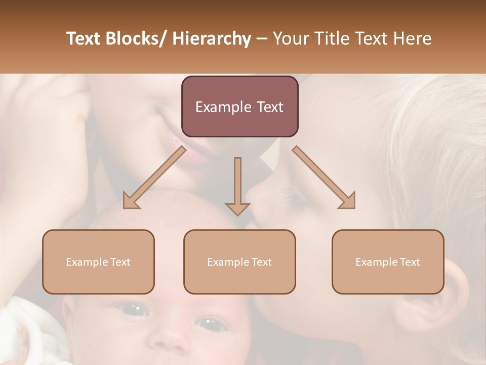 A Group Of Young Children Kissing Each Other PowerPoint Template