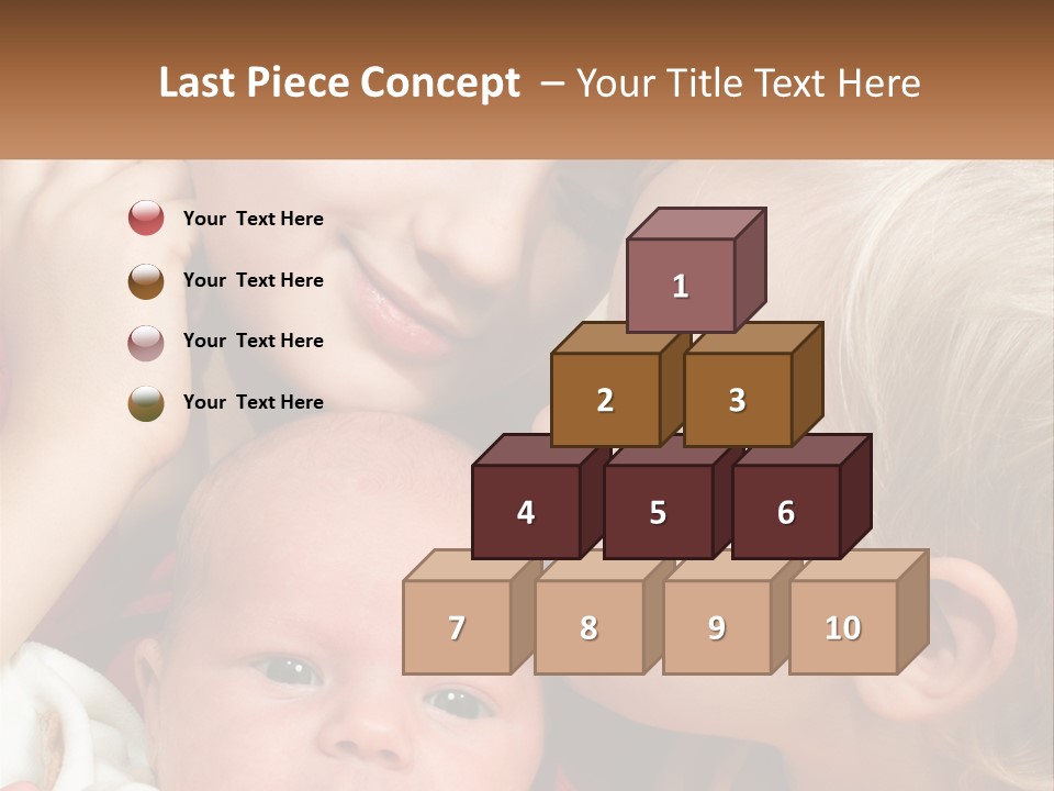 A Group Of Young Children Kissing Each Other PowerPoint Template