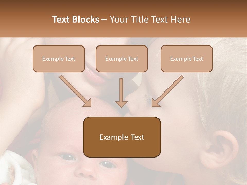 A Group Of Young Children Kissing Each Other PowerPoint Template