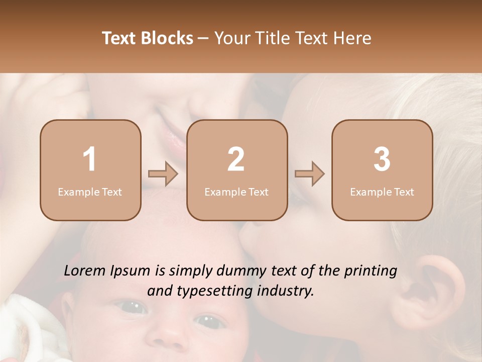A Group Of Young Children Kissing Each Other PowerPoint Template