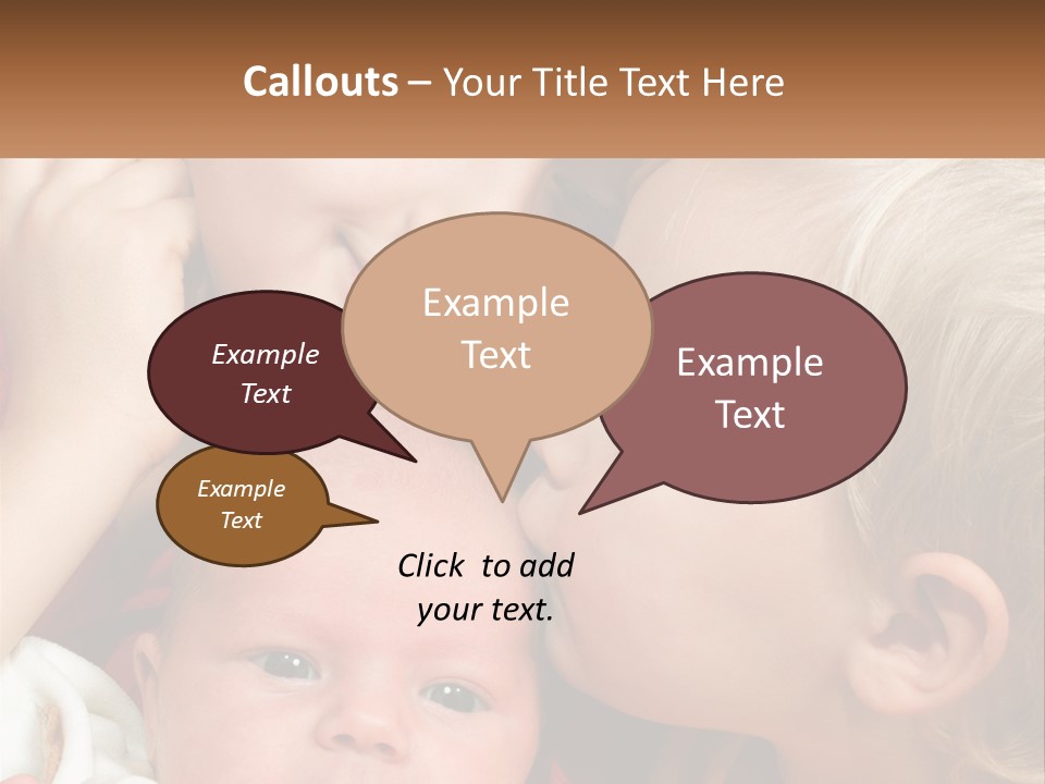 A Group Of Young Children Kissing Each Other PowerPoint Template