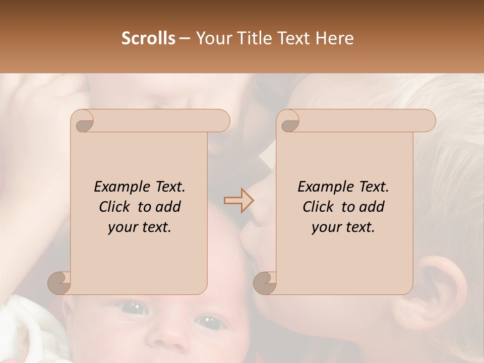 A Group Of Young Children Kissing Each Other PowerPoint Template