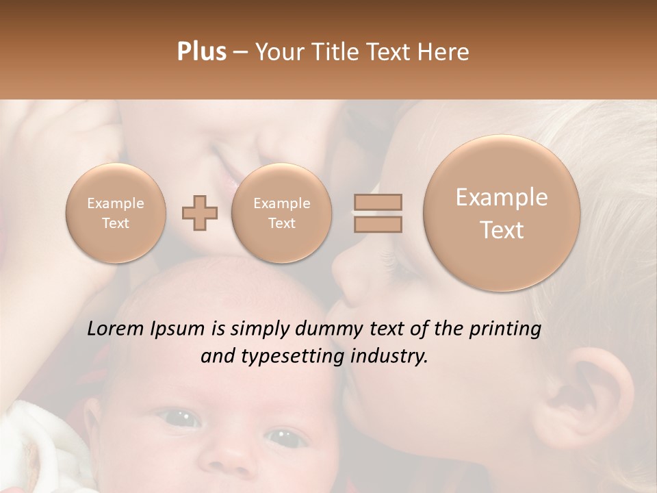 A Group Of Young Children Kissing Each Other PowerPoint Template