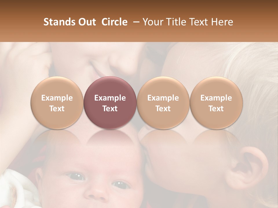 A Group Of Young Children Kissing Each Other PowerPoint Template