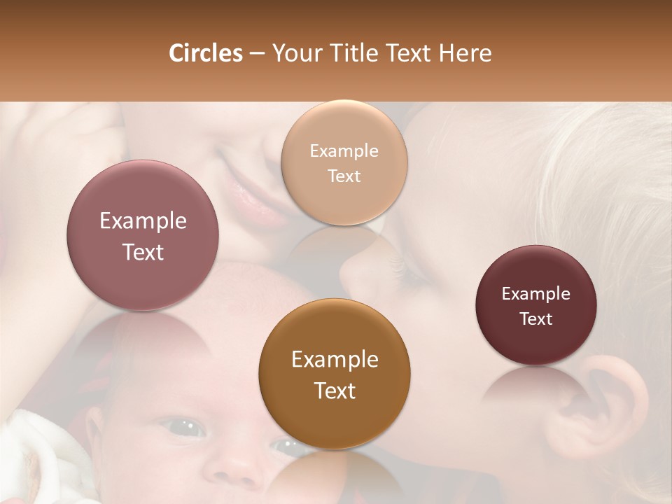 A Group Of Young Children Kissing Each Other PowerPoint Template