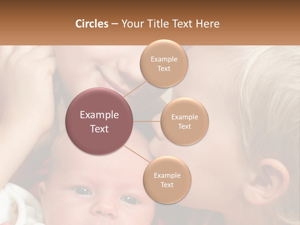 A Group Of Young Children Kissing Each Other PowerPoint Template