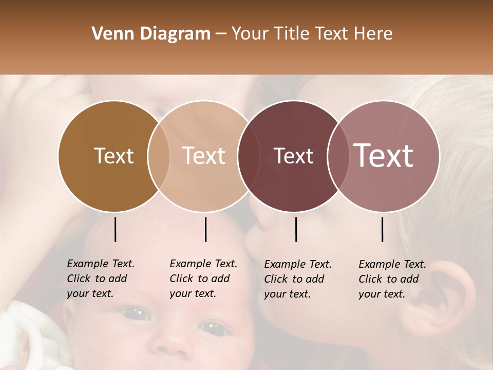 A Group Of Young Children Kissing Each Other PowerPoint Template