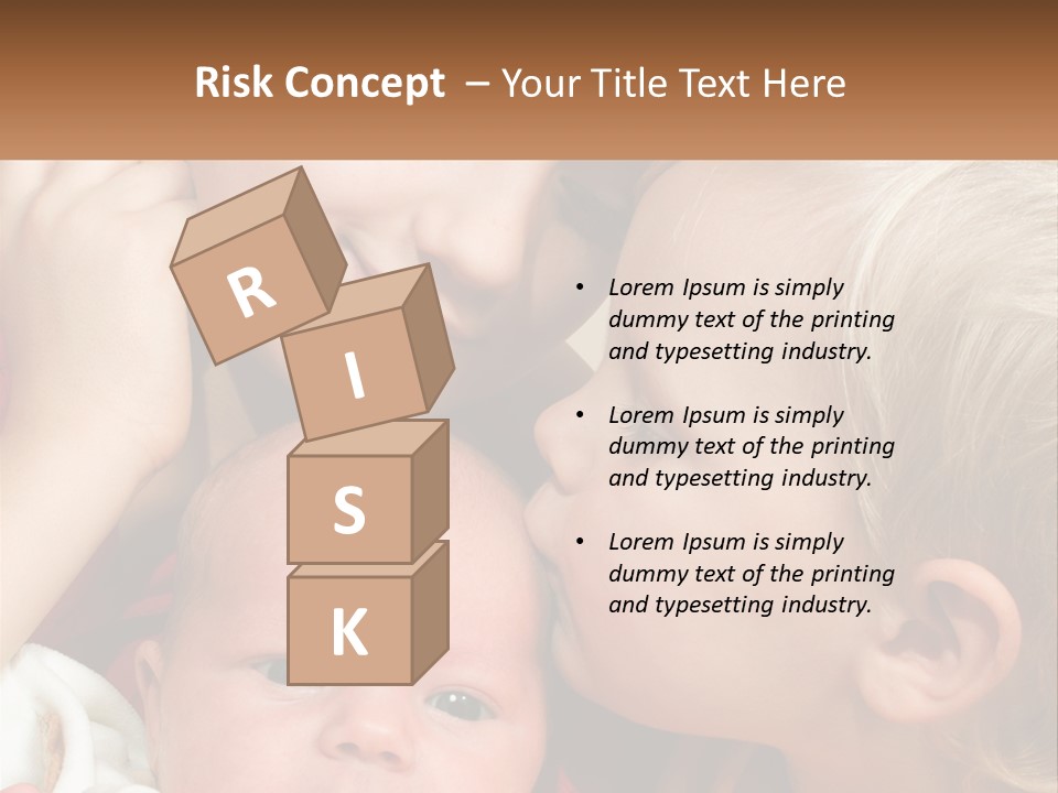 A Group Of Young Children Kissing Each Other PowerPoint Template