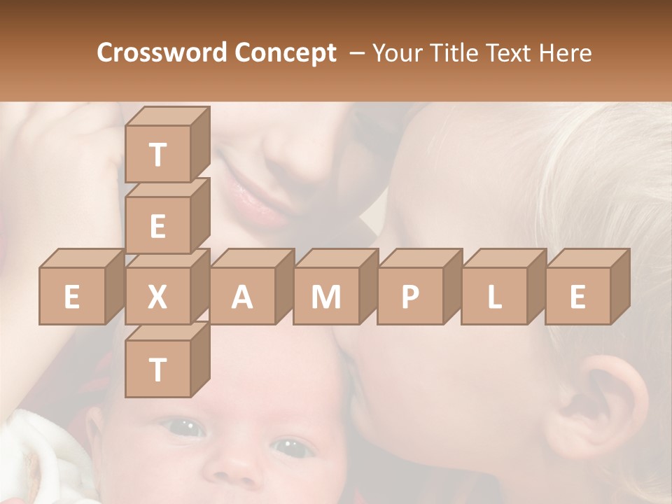A Group Of Young Children Kissing Each Other PowerPoint Template