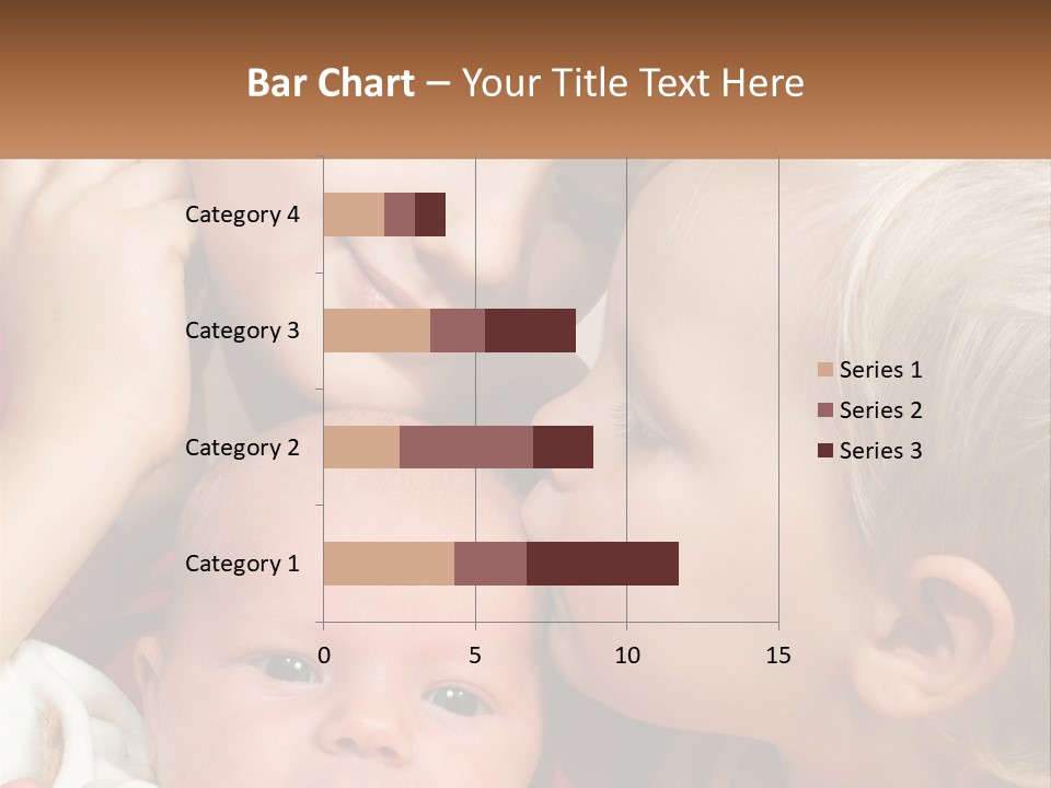 A Group Of Young Children Kissing Each Other PowerPoint Template