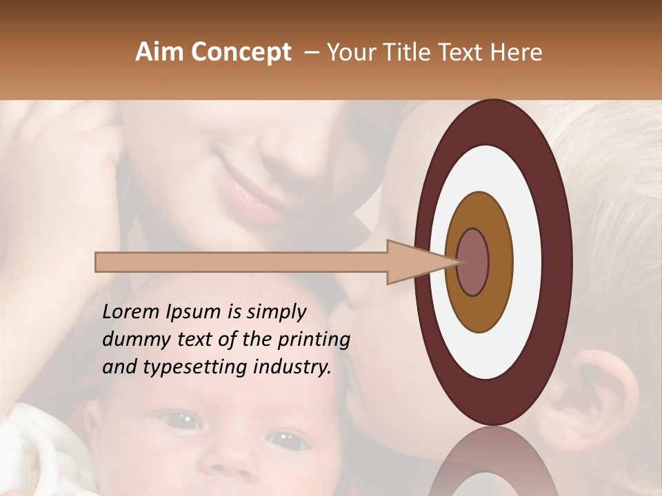 A Group Of Young Children Kissing Each Other PowerPoint Template