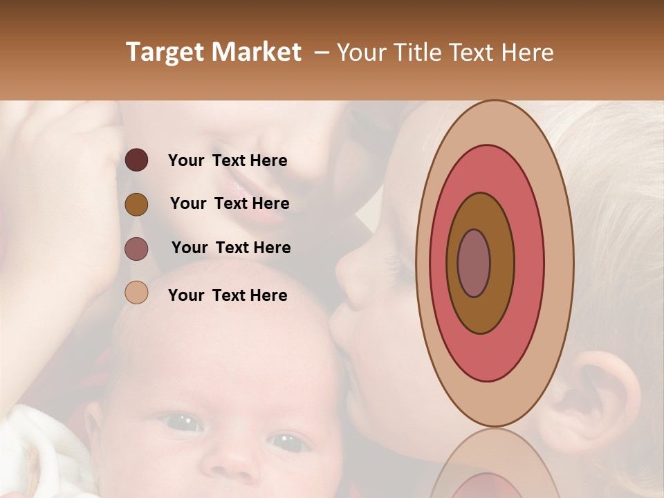 A Group Of Young Children Kissing Each Other PowerPoint Template