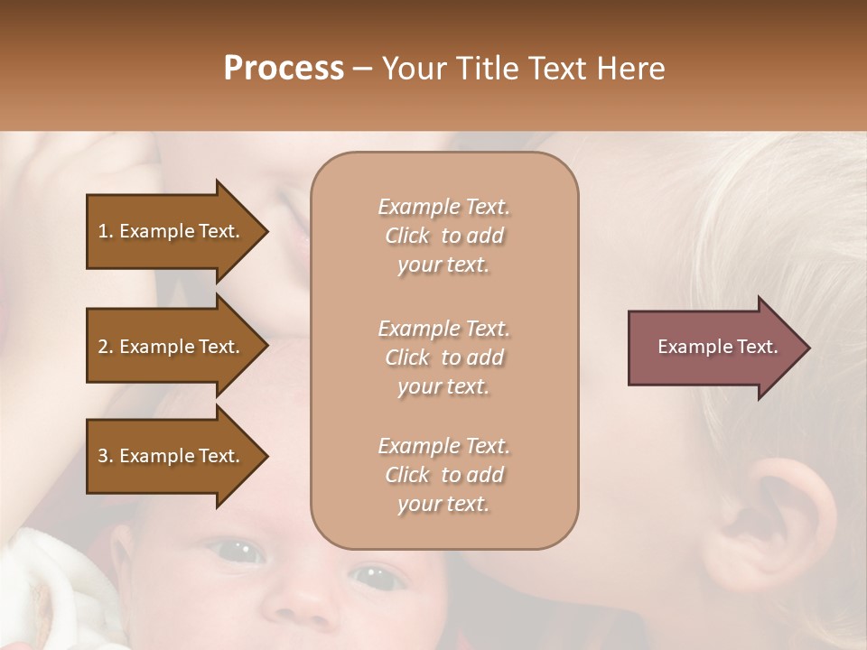 A Group Of Young Children Kissing Each Other PowerPoint Template