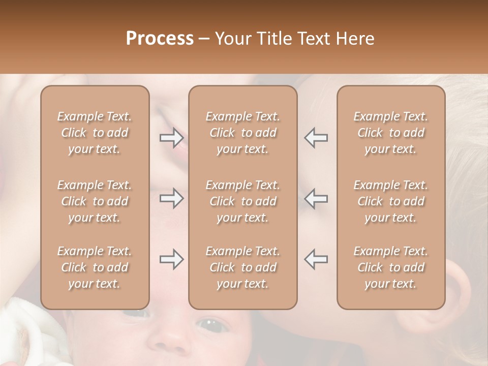 A Group Of Young Children Kissing Each Other PowerPoint Template