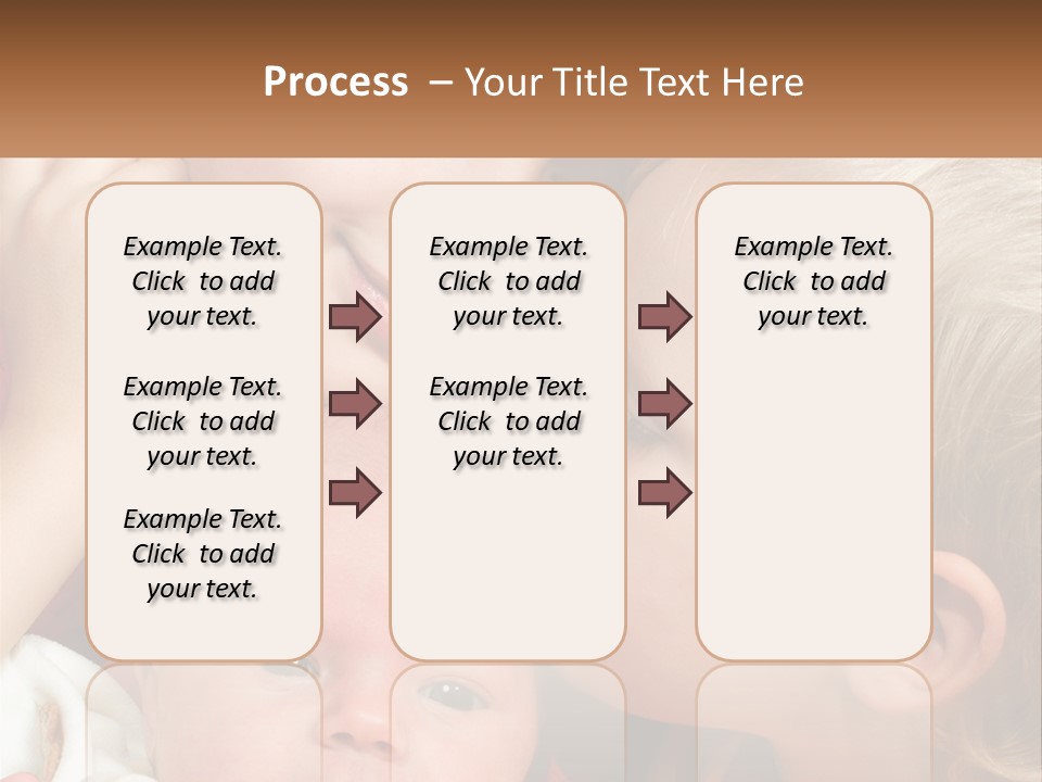 A Group Of Young Children Kissing Each Other PowerPoint Template