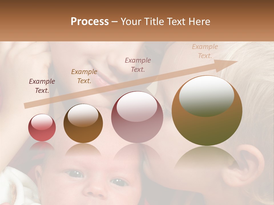 A Group Of Young Children Kissing Each Other PowerPoint Template