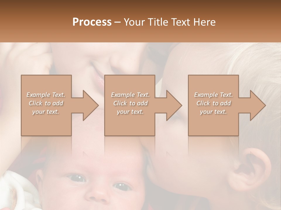 A Group Of Young Children Kissing Each Other PowerPoint Template