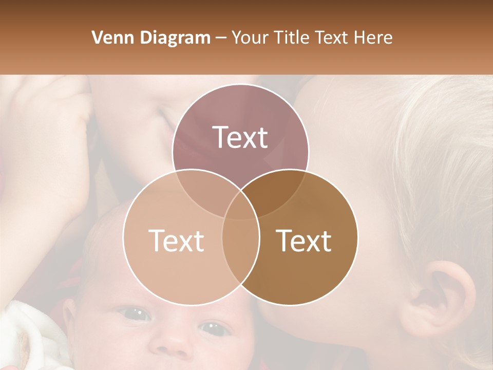 A Group Of Young Children Kissing Each Other PowerPoint Template