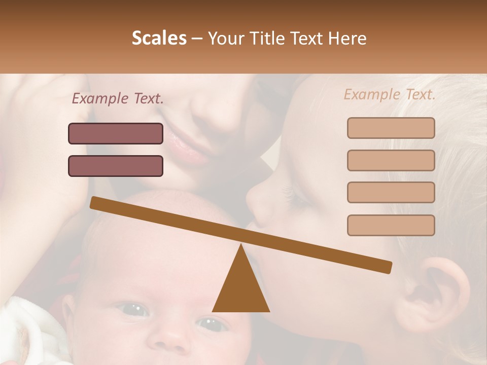 A Group Of Young Children Kissing Each Other PowerPoint Template