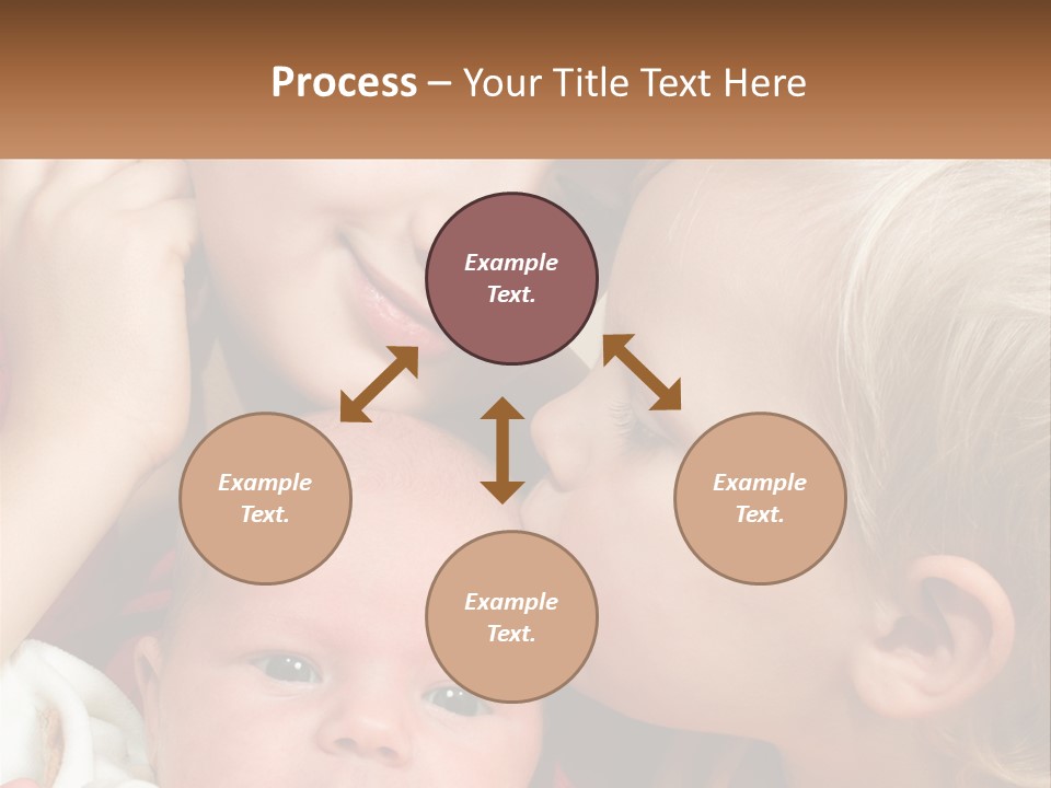 A Group Of Young Children Kissing Each Other PowerPoint Template