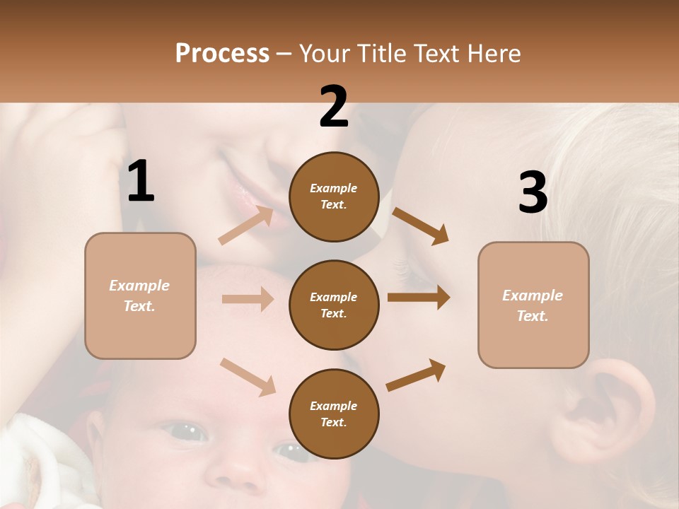 A Group Of Young Children Kissing Each Other PowerPoint Template