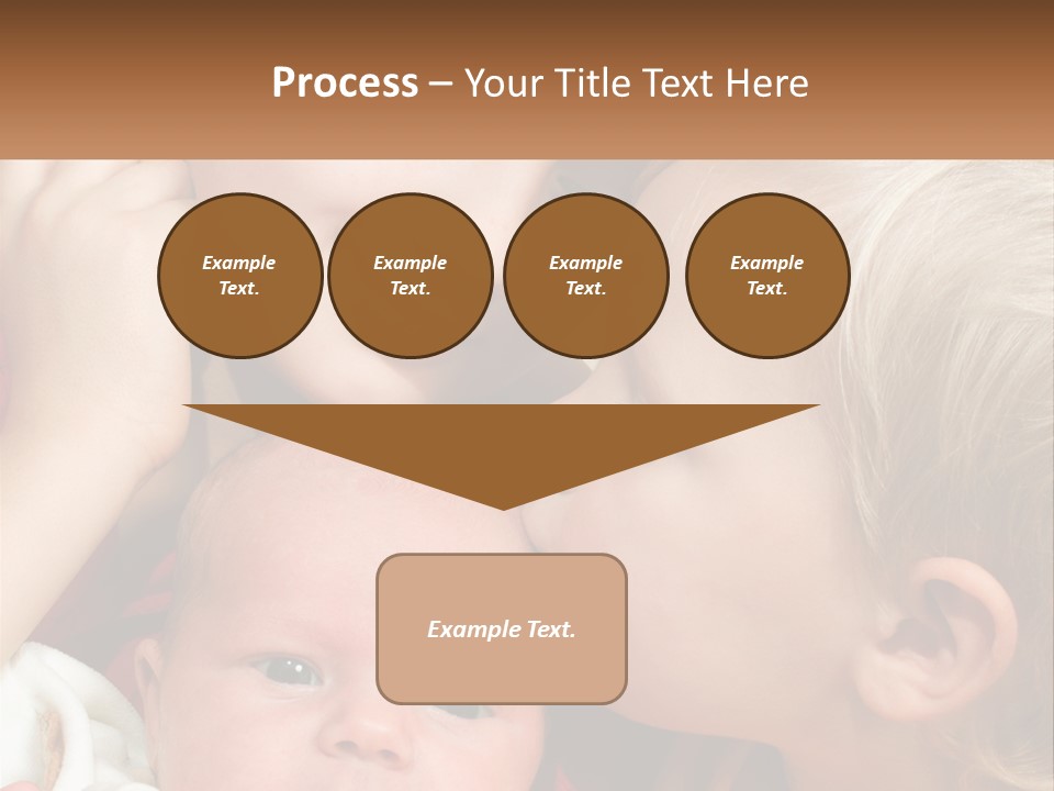 A Group Of Young Children Kissing Each Other PowerPoint Template