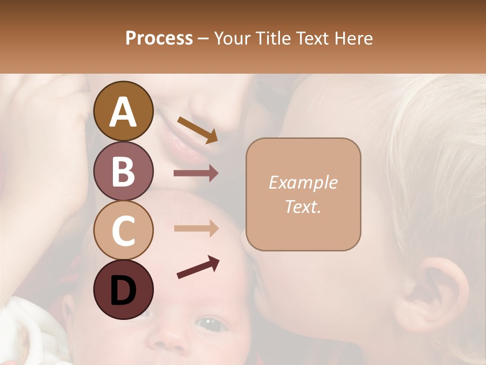 A Group Of Young Children Kissing Each Other PowerPoint Template