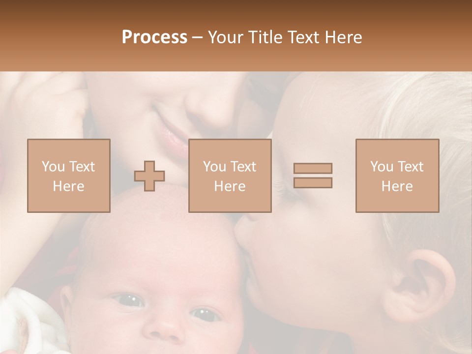 A Group Of Young Children Kissing Each Other PowerPoint Template