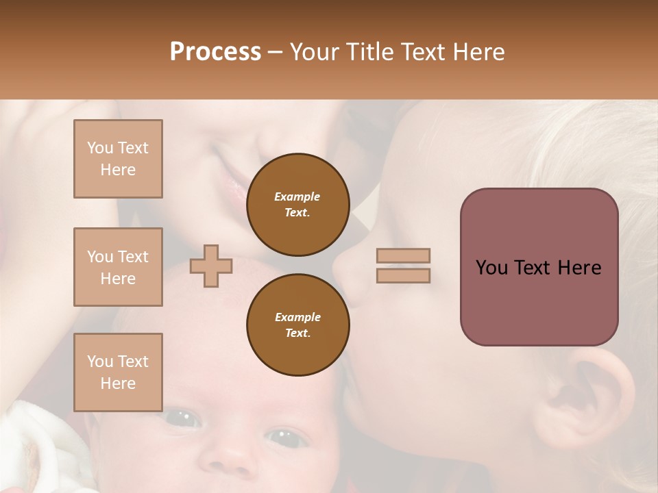 A Group Of Young Children Kissing Each Other PowerPoint Template