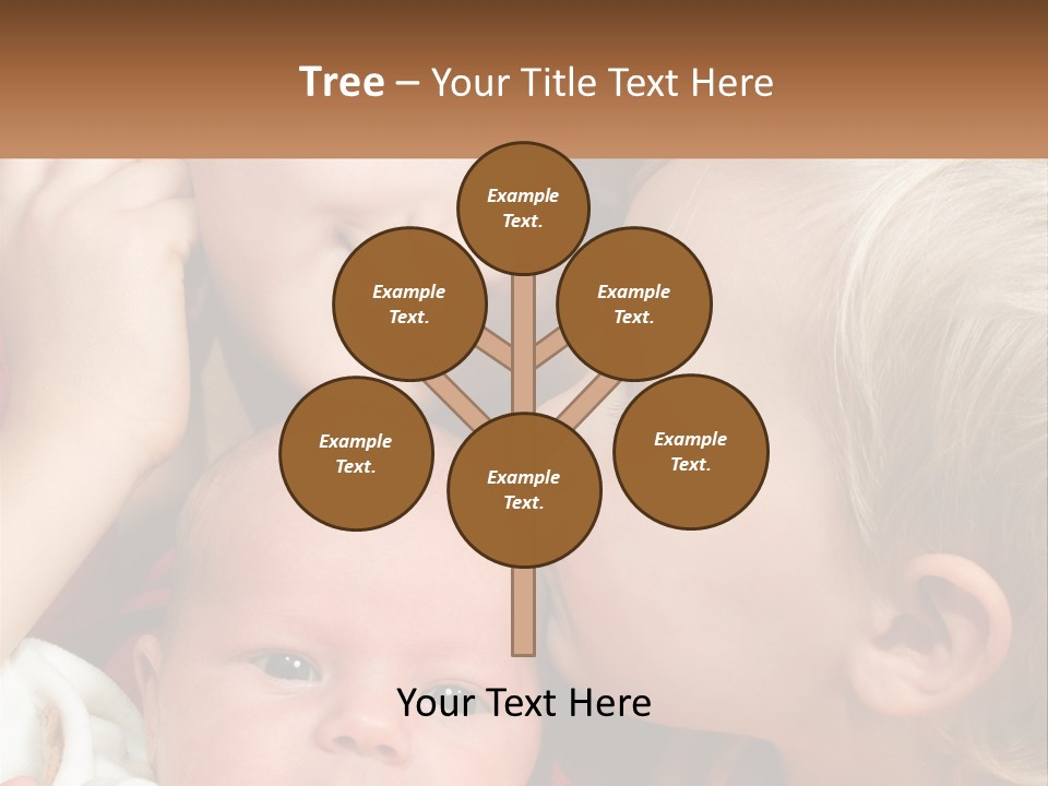 A Group Of Young Children Kissing Each Other PowerPoint Template