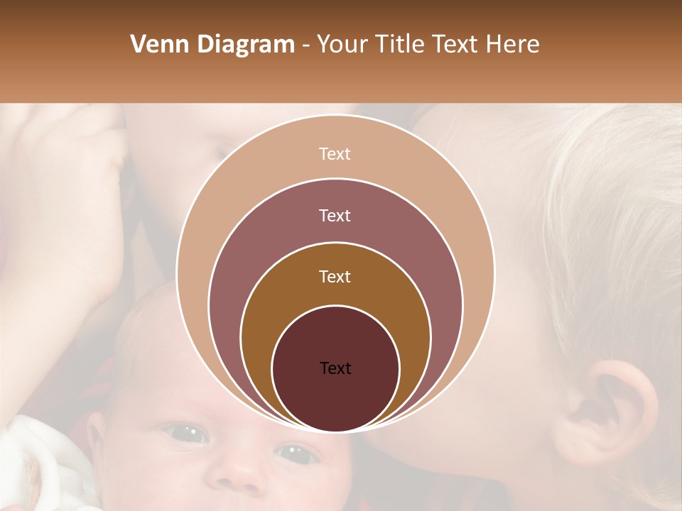 A Group Of Young Children Kissing Each Other PowerPoint Template