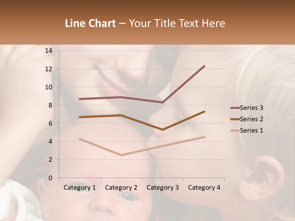 A Group Of Young Children Kissing Each Other PowerPoint Template
