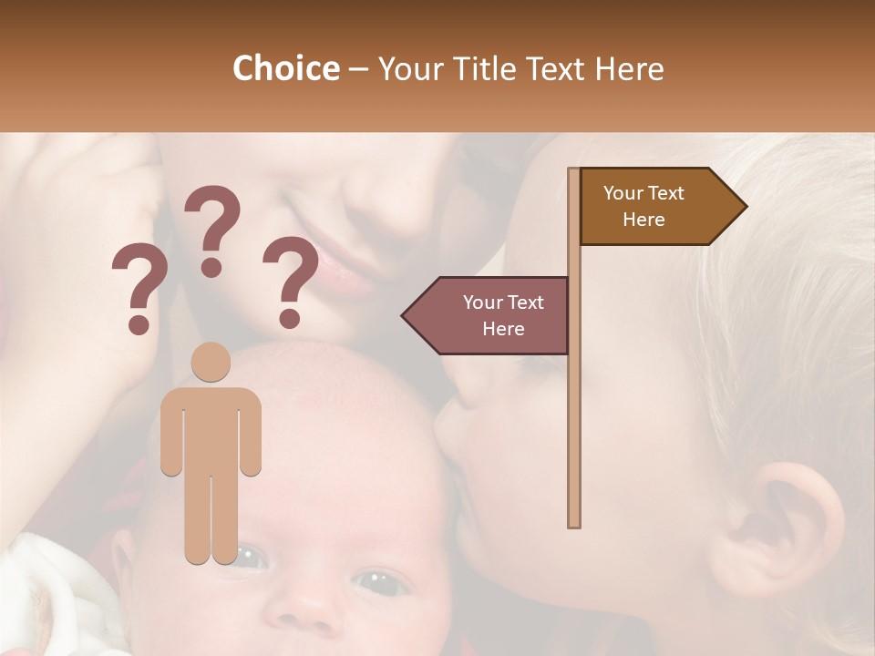 A Group Of Young Children Kissing Each Other PowerPoint Template