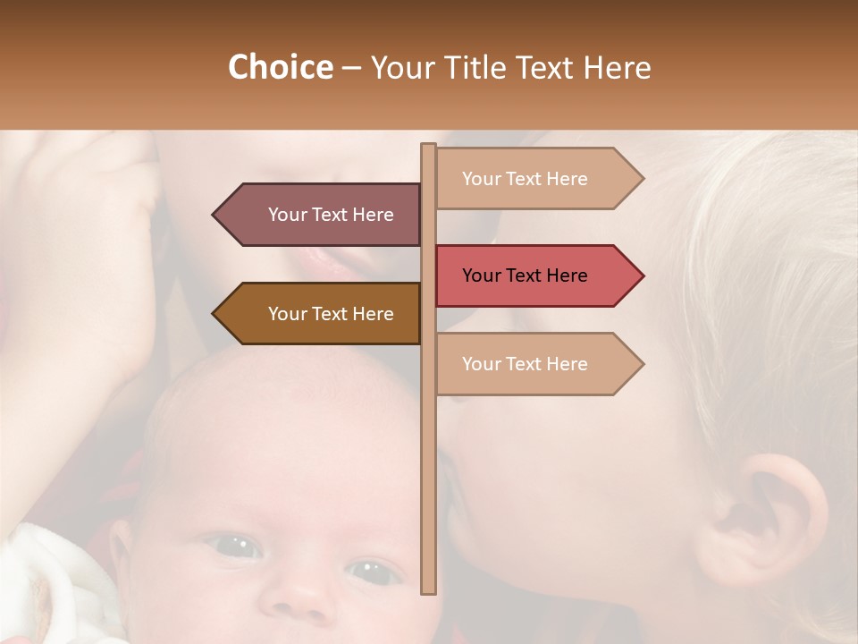 A Group Of Young Children Kissing Each Other PowerPoint Template