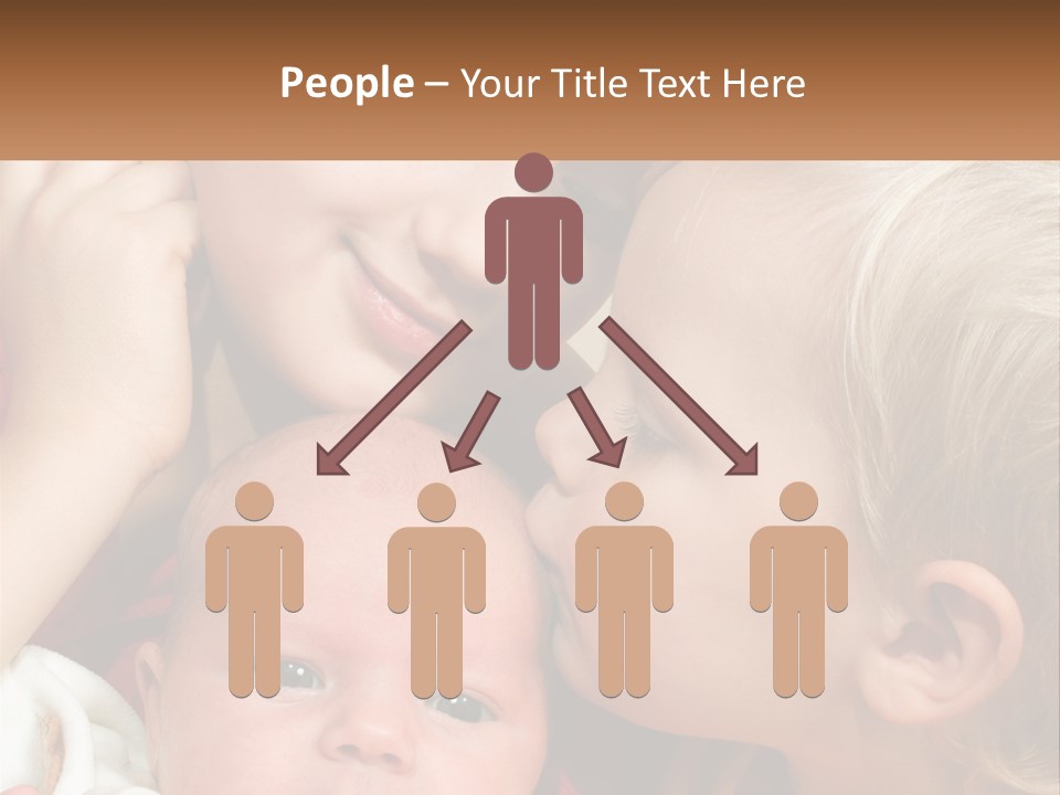 A Group Of Young Children Kissing Each Other PowerPoint Template