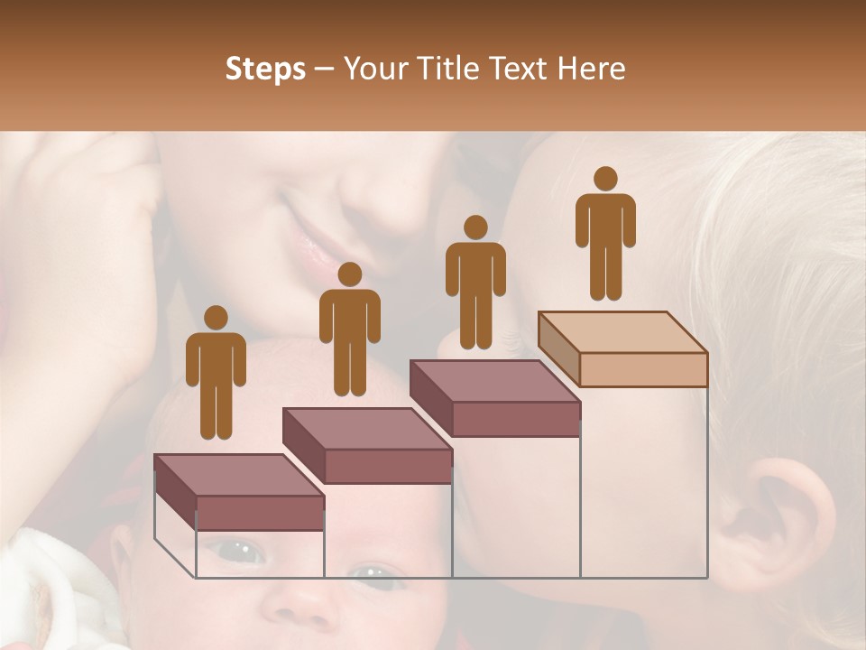 A Group Of Young Children Kissing Each Other PowerPoint Template