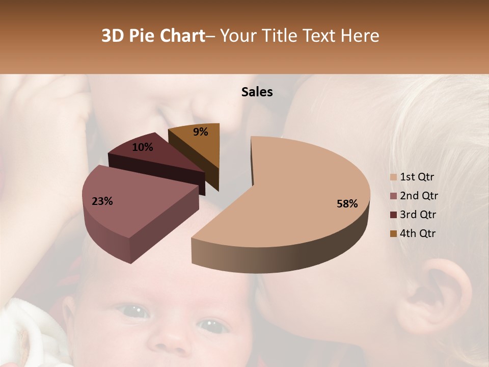 A Group Of Young Children Kissing Each Other PowerPoint Template