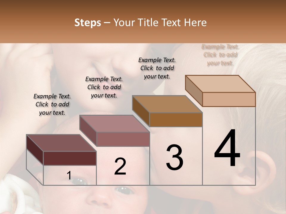 A Group Of Young Children Kissing Each Other PowerPoint Template
