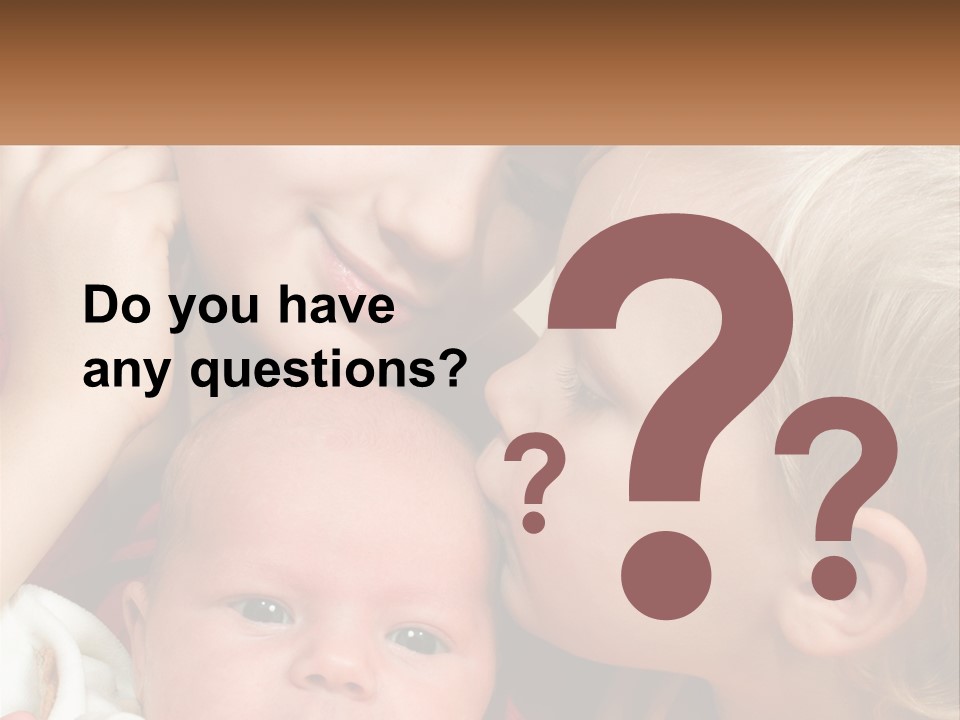 A Group Of Young Children Kissing Each Other PowerPoint Template