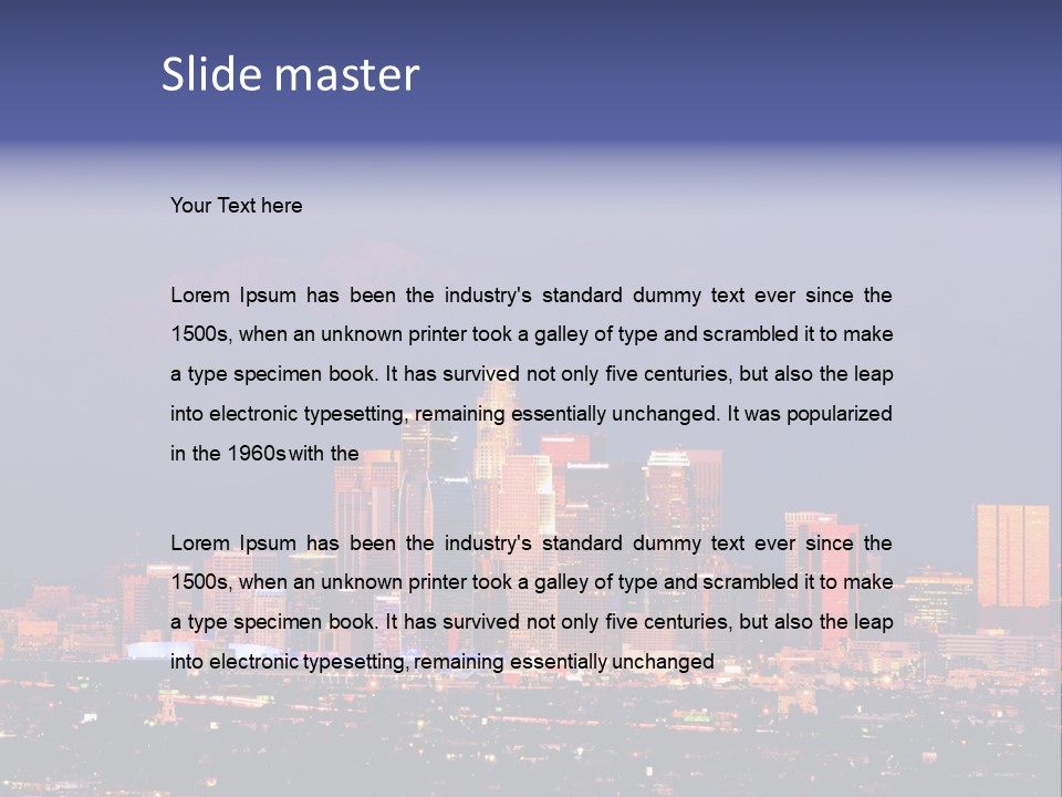 A City Skyline With Mountains In The Background PowerPoint Template
