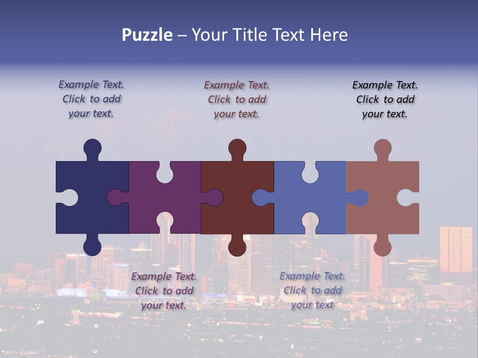 A City Skyline With Mountains In The Background PowerPoint Template