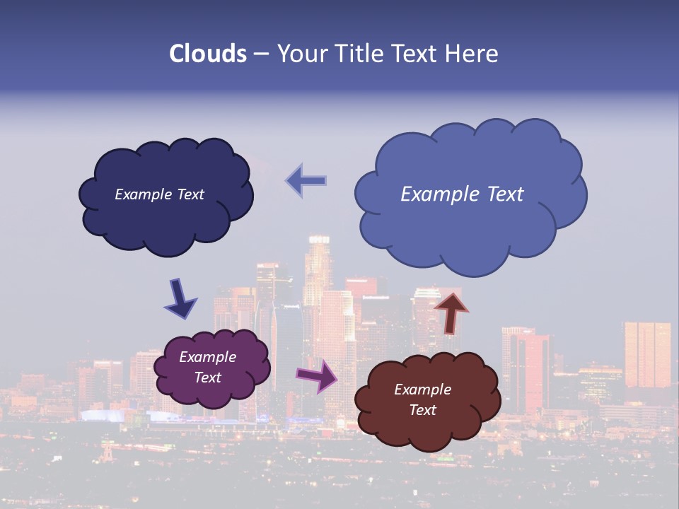 A City Skyline With Mountains In The Background PowerPoint Template