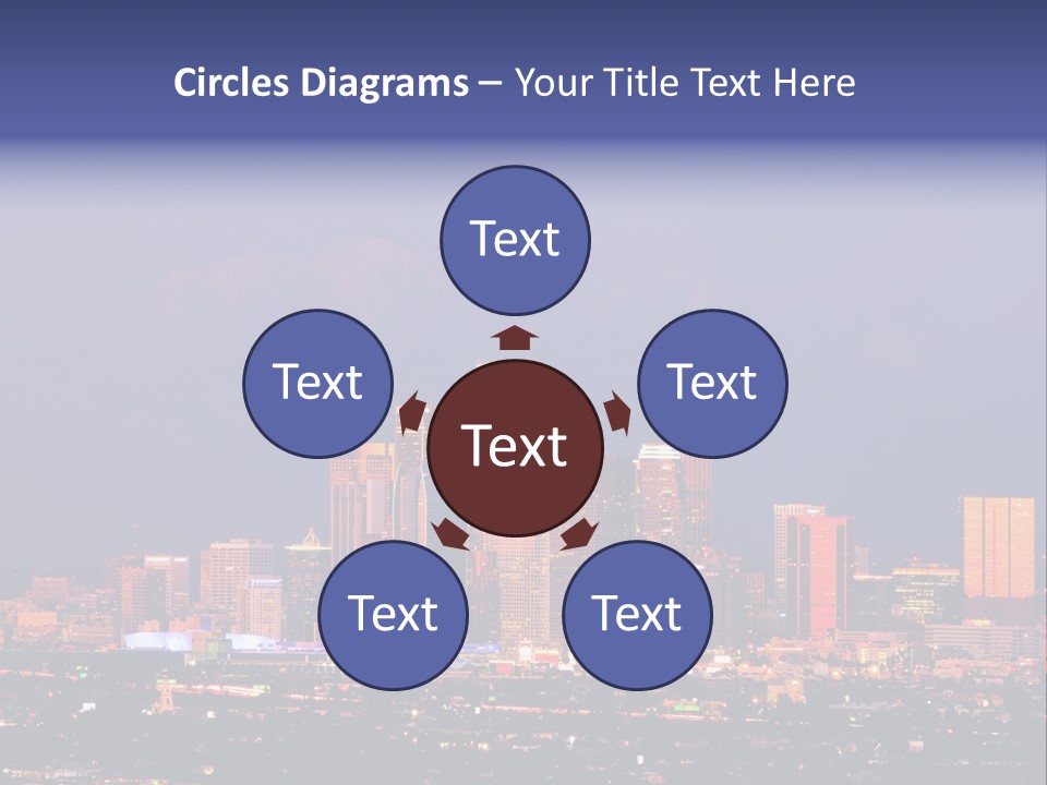 A City Skyline With Mountains In The Background PowerPoint Template